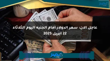 عاجل الآن: سعر الدولار أمام الجنيه اليوم الثلاثاء 22 أبريل 2025